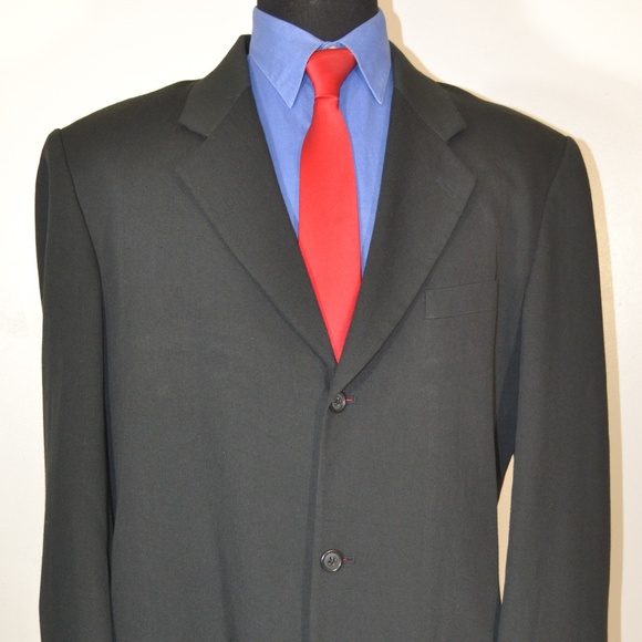 Reunion 42R Sport Coat Blazer Suit Jacket Black St - Picture 1 of 8